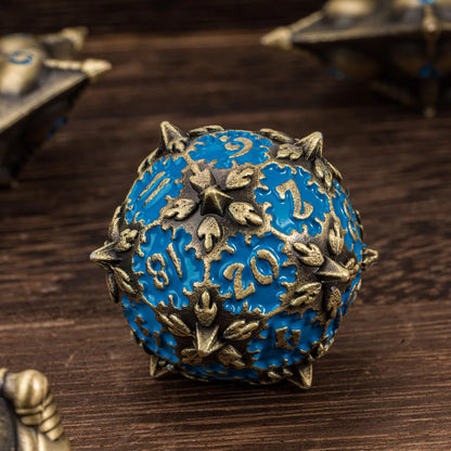 UDIXI Steampunk Metal Dice Set, 7 Die Polyhedral DND Dice Set for D&D Role Playing Game and Math Teaching (Ancient Copper)