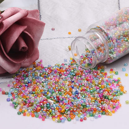 10100 Pcs Size 11/0 Glass Seed Beads, 2 mm Dark Green Small Mini Spacer Loose Pony Beads for Jewelry Making and DIY Crafts - Colors A