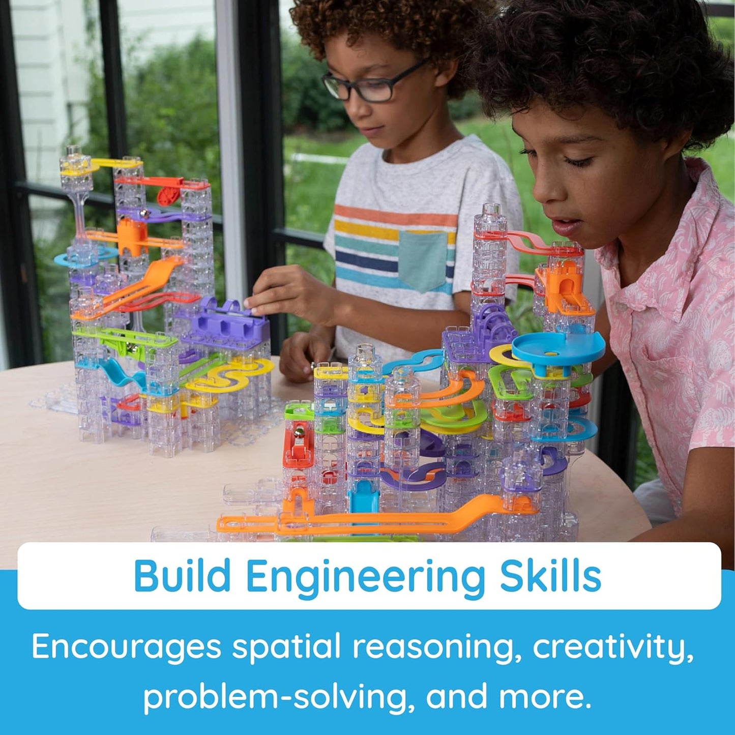 Fat Brain Toys Trestle Tracks Pro Marble Run Set, 274-Piece Modular Marble Track, STEM Toys for Kids, Fun Science Kits for Girl and Boy Ages 8-13+