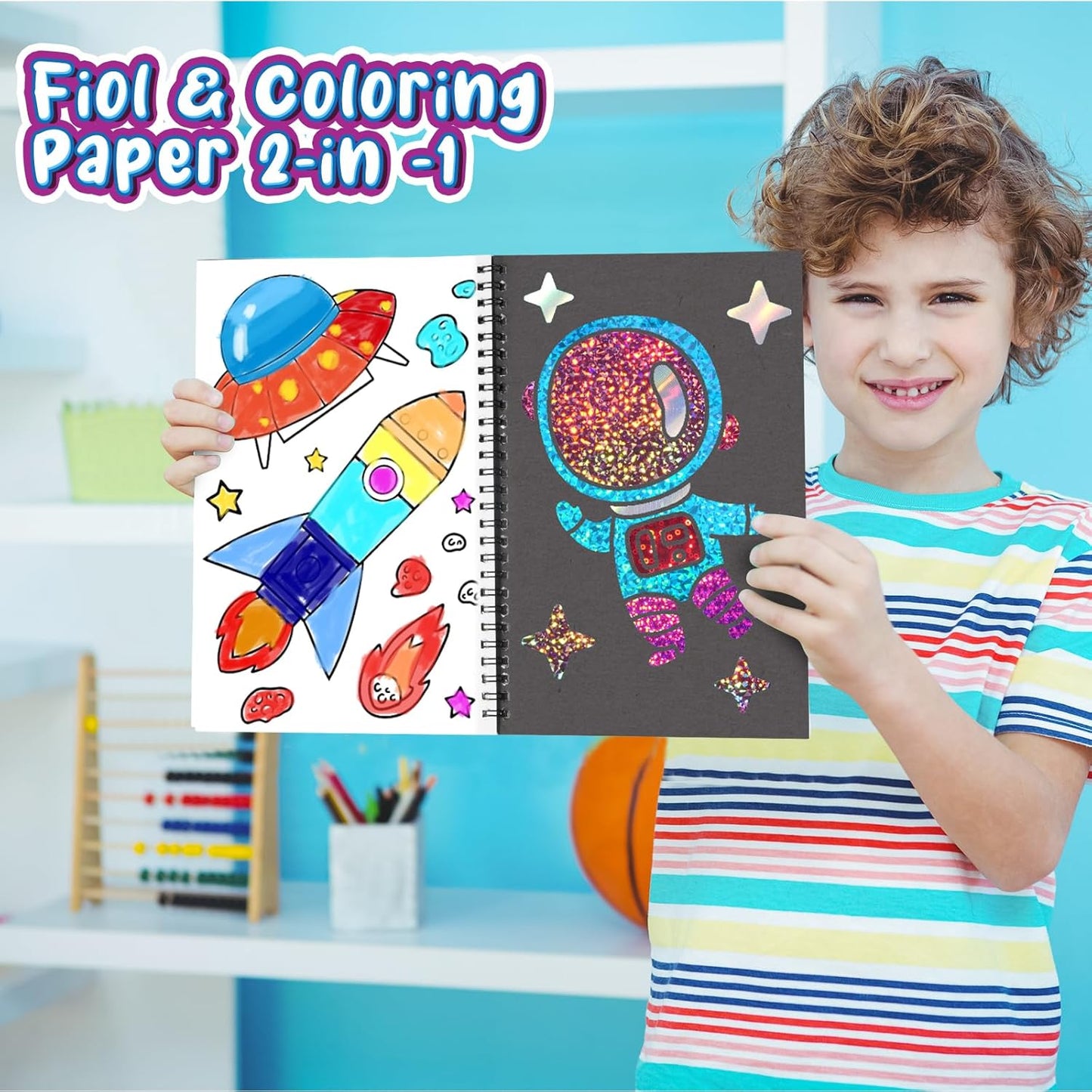 Foil Craft Bugs Butterfly DIY Art Fun Kits Set, No Mess Creative Foil Art Drawing Game for Kids, Birthday Gifts Crafts Supplies Travel Toys for Girls Boys Ages 4-9
