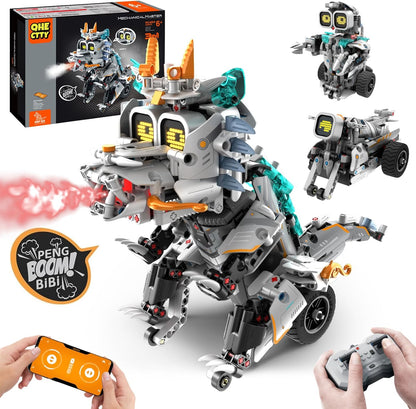 5in1 STEM Building Toys for Kids 6-14, Remote & APP Controlled Mech Robots/Heavy Tanks/Tracked Racer STEM Building Kit for Kid Science Learning, 552 Pcs DIY Erector Sets Gifts for Boys & Girls