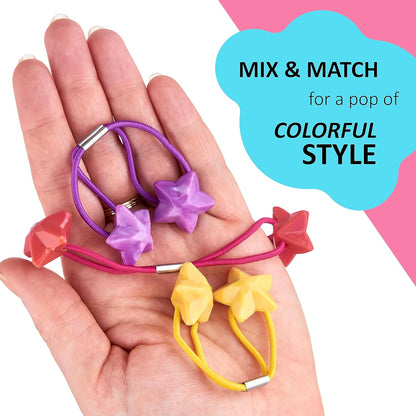 20pc Ponytailers Balls Elastics 18mm Round Opaque Multicolored Twin Beads Bauble Holders Toddler Kids Braiding Styling