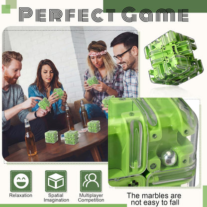 1 Sets Large Labyrinth 3D Maze Cube Puzzle Maze Game Gravity 3D Puzzle Cube Brain Teaser Ball Games for Kids Education Sensory Toys Gift for Adults (Upgrade Version,Yellow)