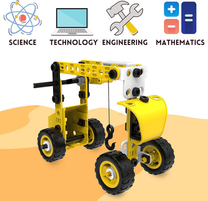 MOBIUS Toys 12-in-1 STEM Construction Kit - 152-Piece Building Set for Kids Ages 4-12 - Educational Engineering Toy for Boys & Girls to Build Cars, Trucks, Motorcycles & More, Creative Learning Gift