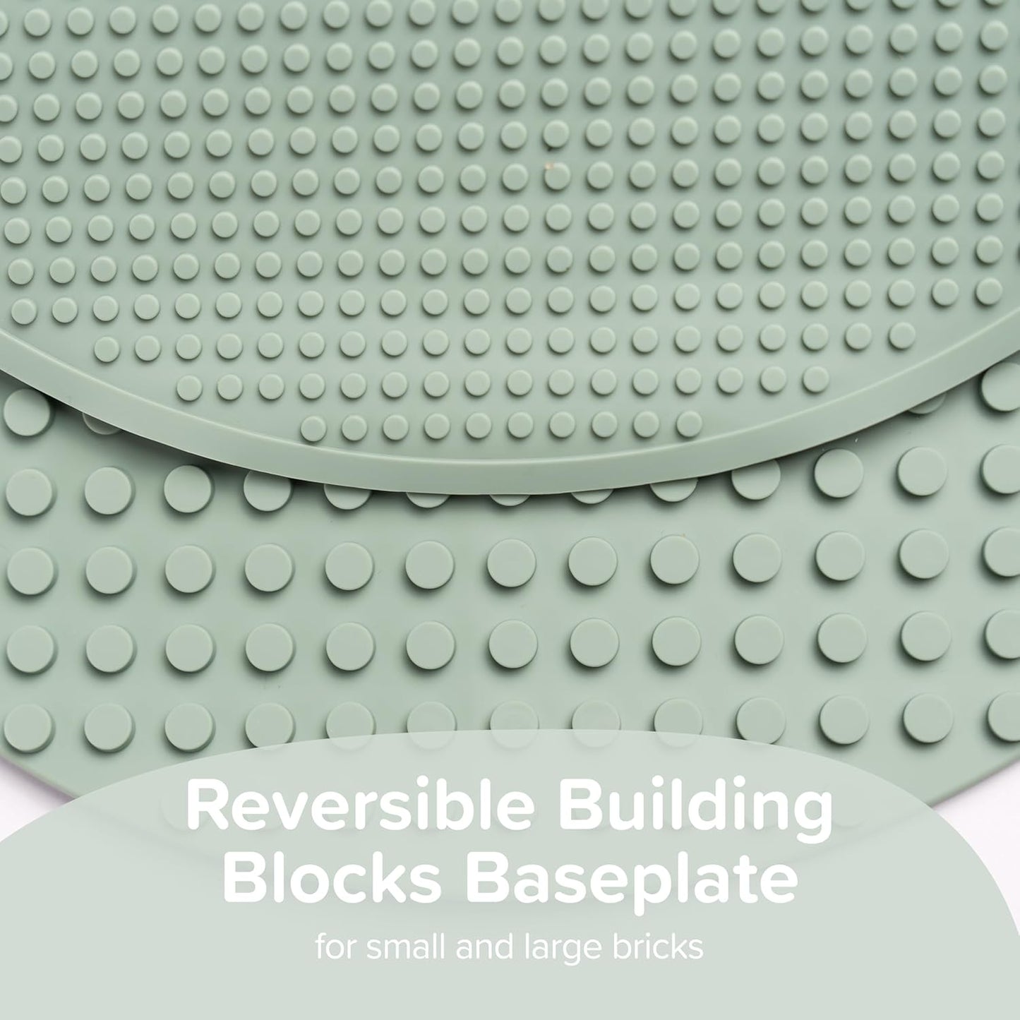 Inspire My Play - Silicone Building Blocks Baseplate - Compatible with All Major Building Block Brands - Double Sided for Large Building Blocks - Perfect Accessory for Sensory PlayTray - Stone