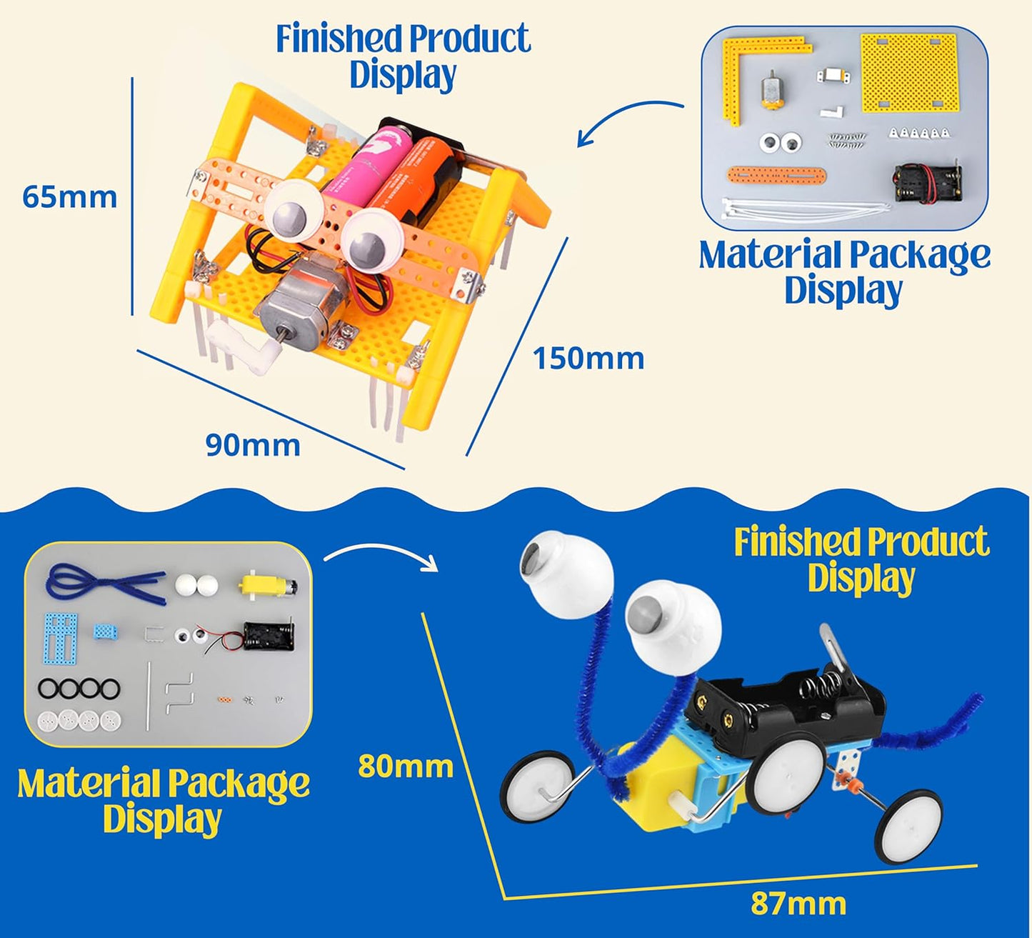6-in-1 STEM Robotics Kit for Kids 6-12 – Build 5 Real Moving Robots + 32 Magnetic Blocks, Engineering Science Toy with Tools, Educational Gift Set for Boys & Girls