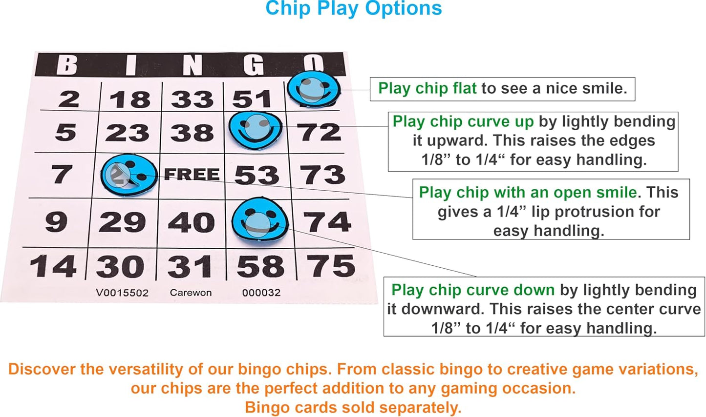 1000 Bingo Chips, Blue, 3/4", Counting Chips, Math Counter, Reusable or Disposable