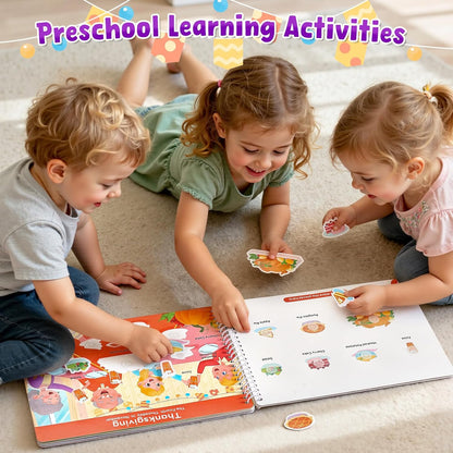 JoyCat Preschool Busy Book for Toddlers 3-5, Dual-Language Learning Activities, Educational Sensory Toys, Autism Learning Materials for Boys & Girls (Daily Life)