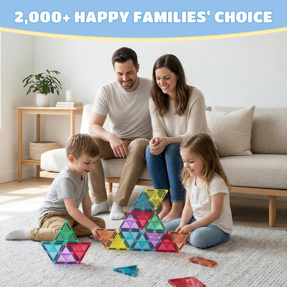 STEM Magnetic Tiles 70PCS Educational Toys for Kids Ages 3-8, Montessori Sensory Magnet Blocks for Toddlers, Classroom & Home Construction Kit