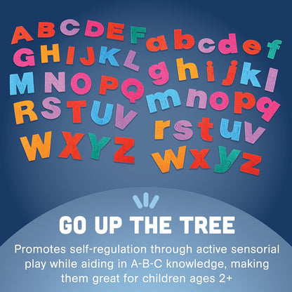 Constructive Playthings Tree and Letters Props for "Chicka Chicka Boom Boom" Children's Book, 14" H Plush Tree with 26 Lowercase and 26 Uppercase Letters for Kids Ages 2+