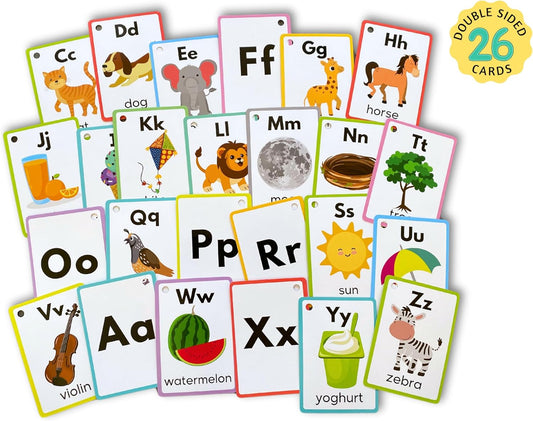 English Alphabets Flash Cards (Realistic Images)