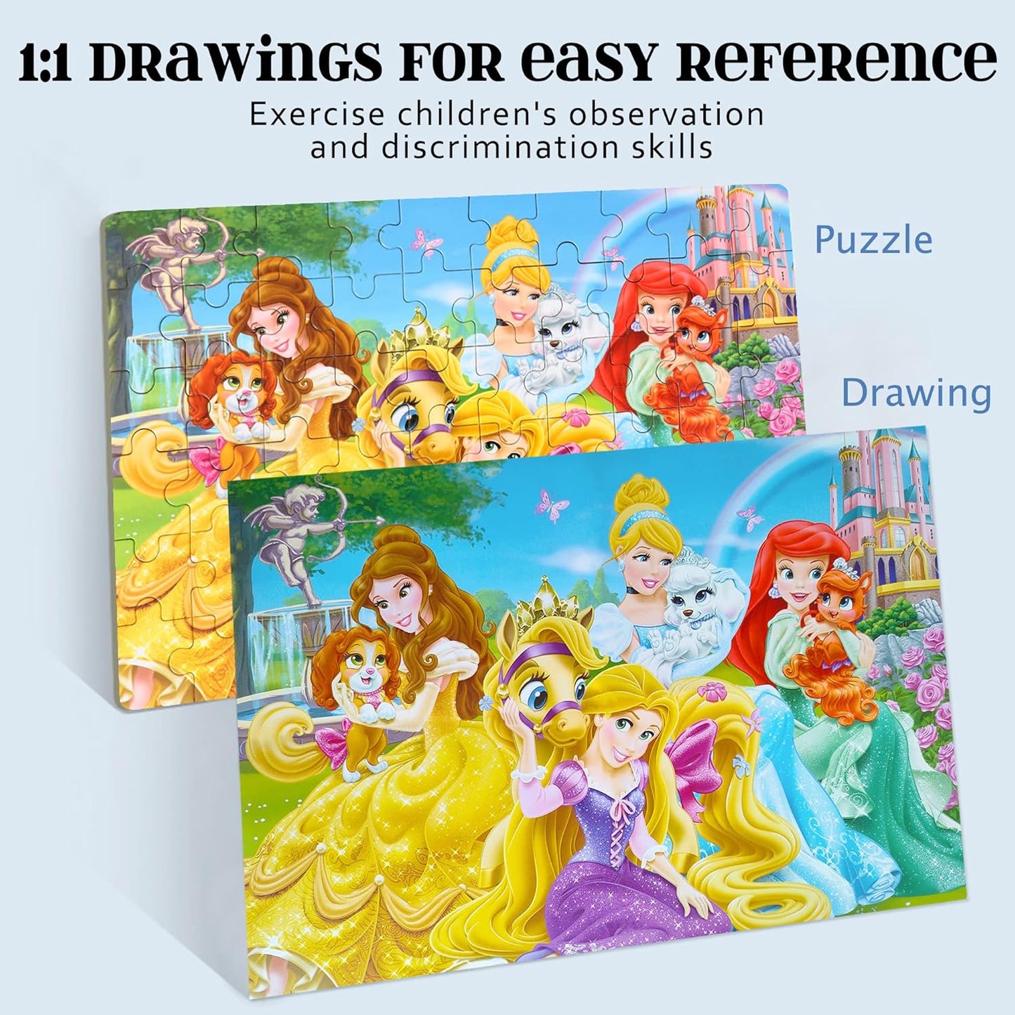 MZZOTOY Puzzles for Kids Ages 4-8, 60 Piece Puzzles for Kids Ages 3-5 in a Metal Box Girls and Boys Learning Educational Jigsaw Puzzle Toys Gifts