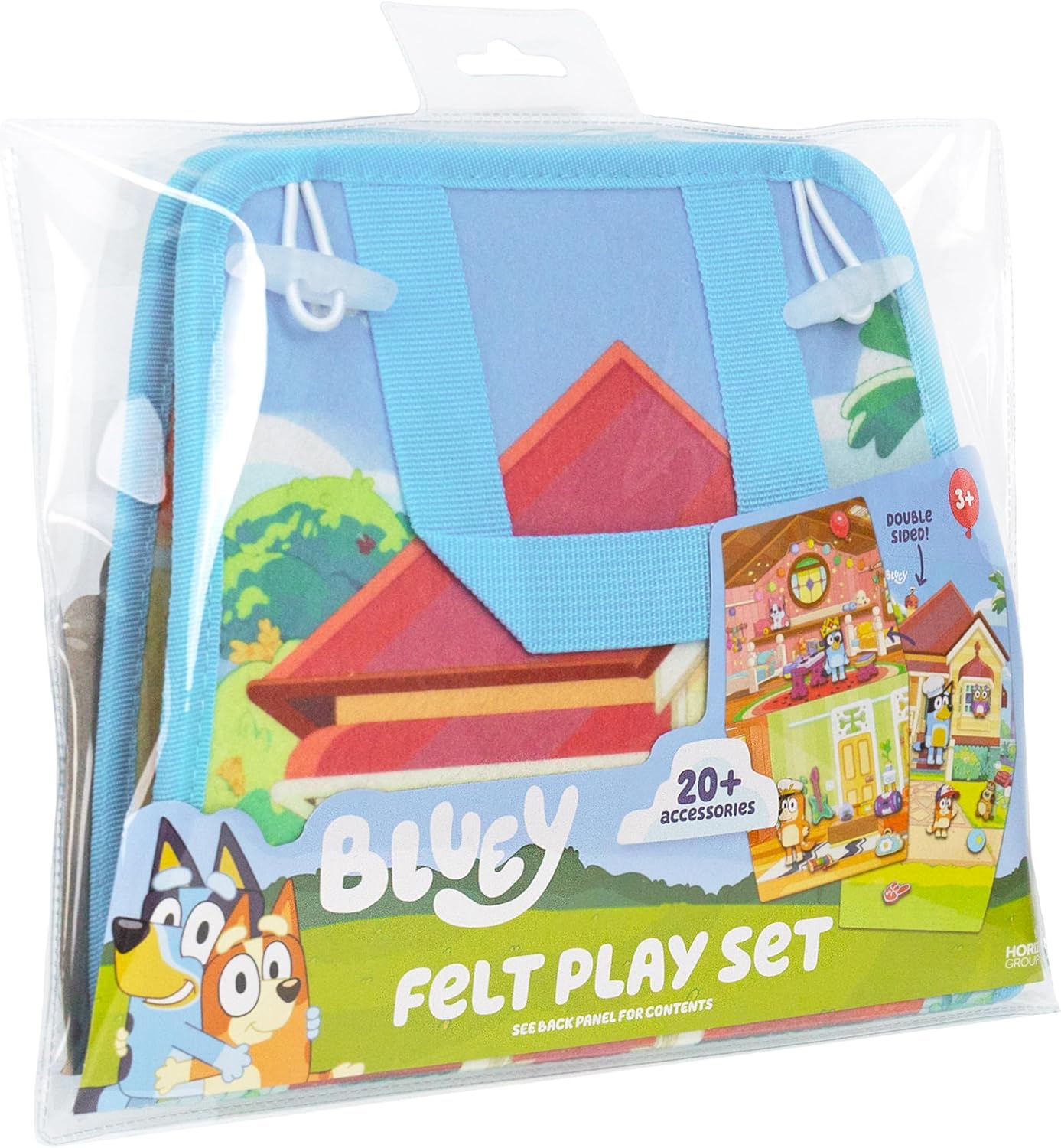 Bluey Felt Playhouse, Double-Sided Play Scene with Built-in Storage, 20 Felt Characters & Accessories, Travel-Friendly Bluey Toys, Road Trip Essentials, Toddler Activities, Fun Toys & Games