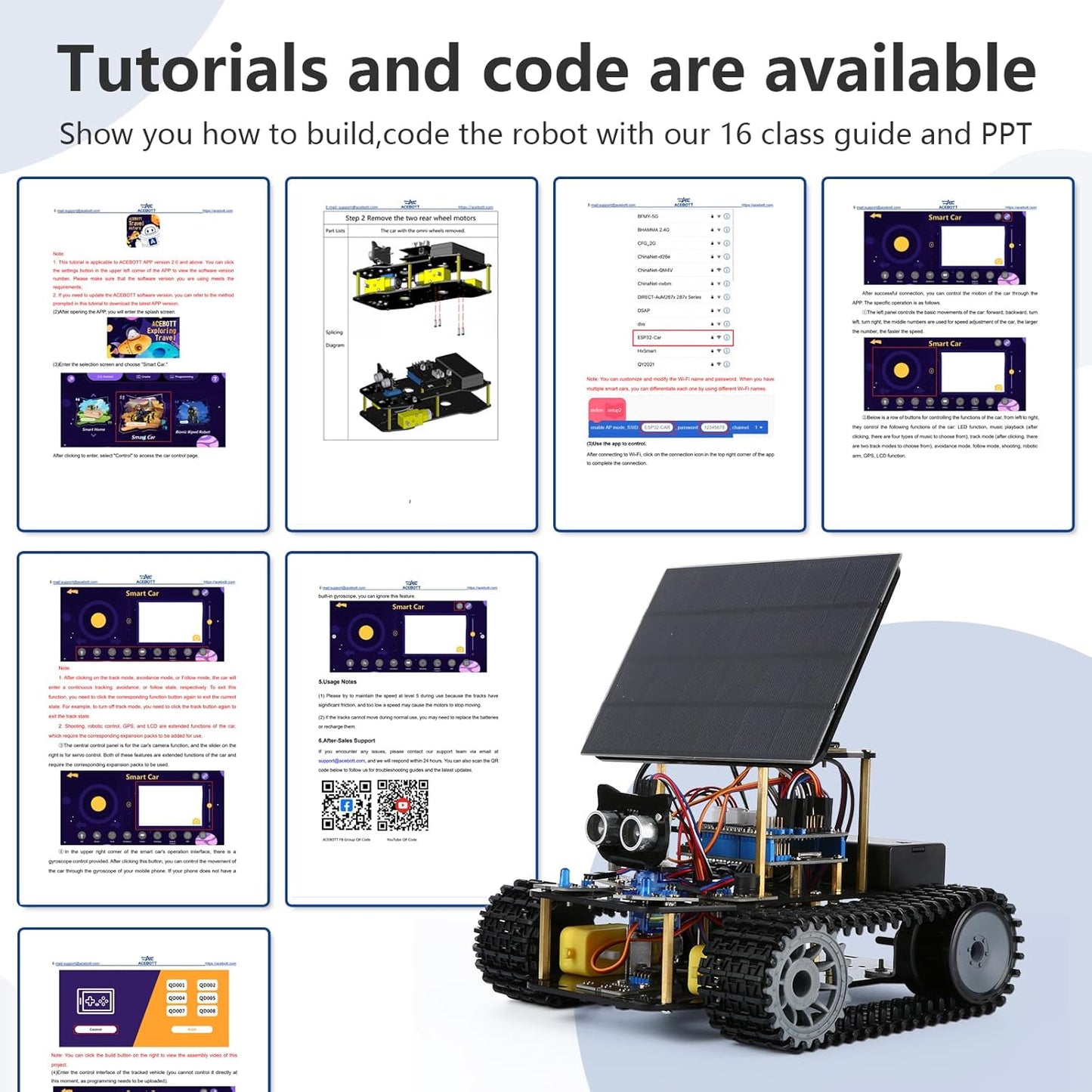 ACEBOTT Smart Robot Tank Car Kit with ESP32 for Arduino Robotics for Kids Ages 8-12 12-16 STEM Science Kits Coding Gifts for 8-16 Year Old Boys Girls Teens Cool Engineering Building Toys Unique Gifts