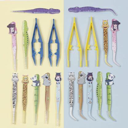 Incraftables Craft Tweezers - 20 Pieces – Fun Metal & Plastic Tweezers - Animal Shape Crafting Tongs for DIY Bead Jewelry Making Beading Project