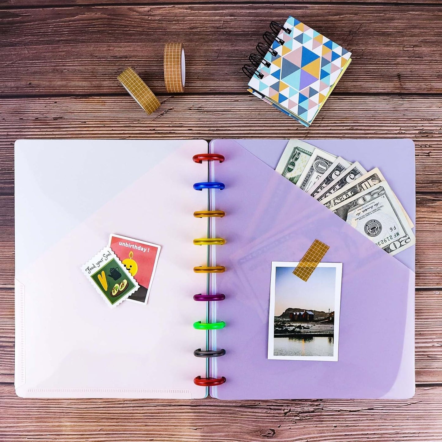 Discbound Dividers with Pockets 7x9.25'' Classic Size Discbound Notebook Divider 9 Disc Bound Planner Inserts Pocket 10pcs Plastic Index Dividers for Planner Folder Office