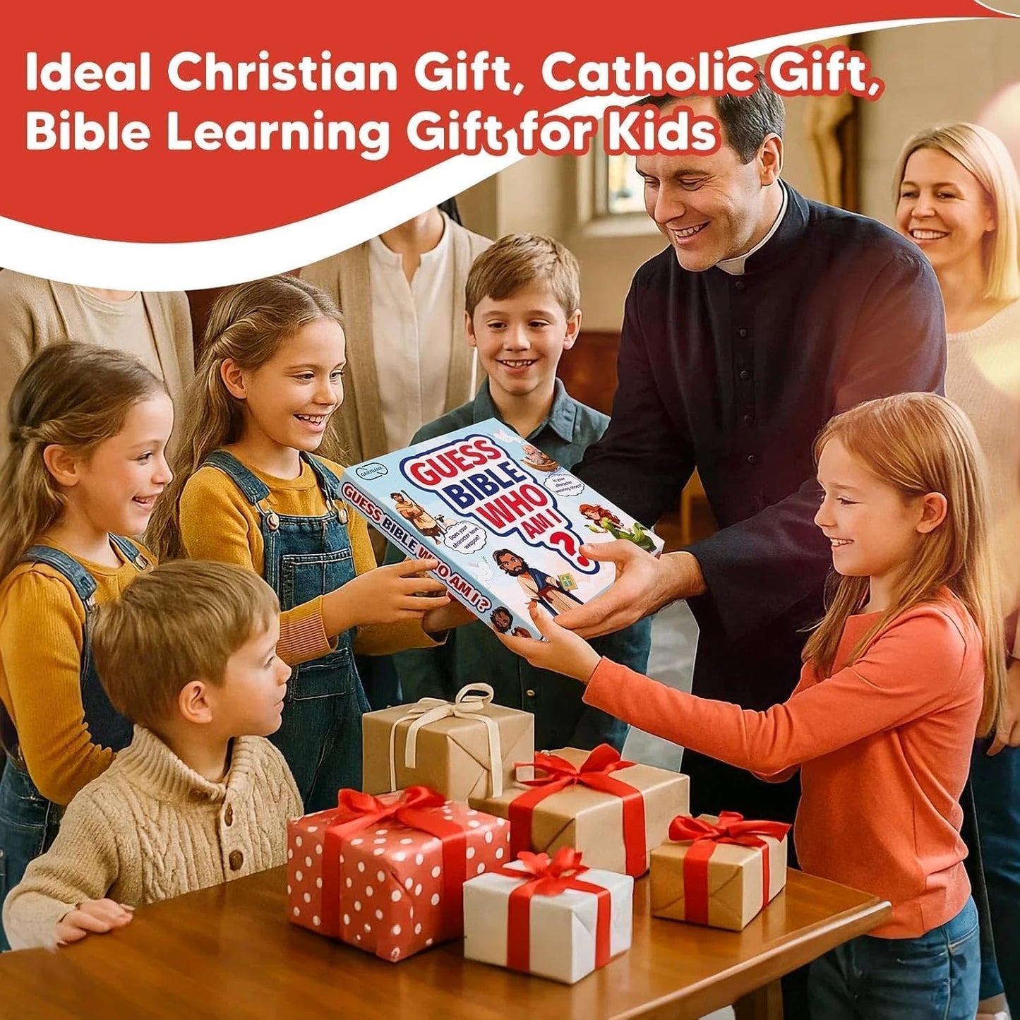 Garybank Guess Bible Who Am I Games for Kids, 24 Holy Bible Characters with Life Story & Verse Cards, Bible Trivia Study Supplies for Sunday School, Youth Group & Teens, Christian Catholic Gifts