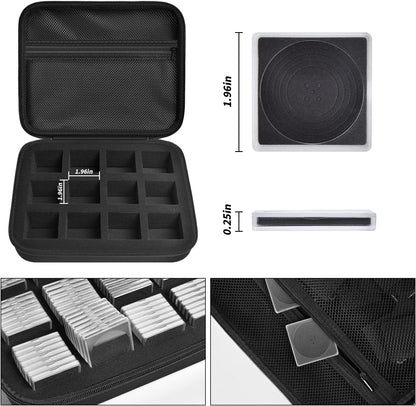 PAIYULE 96 Pieces 46mm Coin Capsules, with Foam Gasket and Plastic Storage Organizer Box, 6 Sizes (20/25/27/30/38/46mm) Coins Collector Case Holder for Coin Collection Supplies(Black)