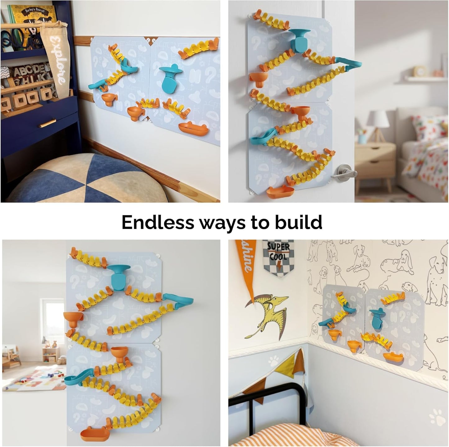 Oribel VertiPlay Magnetic Marble Run | Builder Set STEM Toy | Creative Free Play Construction Kit for Kids | Works on Fridges, Lockers & Metal Surfaces (Ages 5+) Builder Set (75)