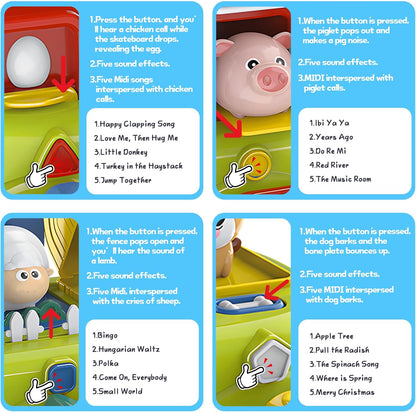 Montessori Busy Board Sensory Toys for Toddlers 1-3, Activity Music & LED Light Up Montessori Toys for 2+ Year Old, Travel Toys for 2 Year Old Boys & Girls, 2025