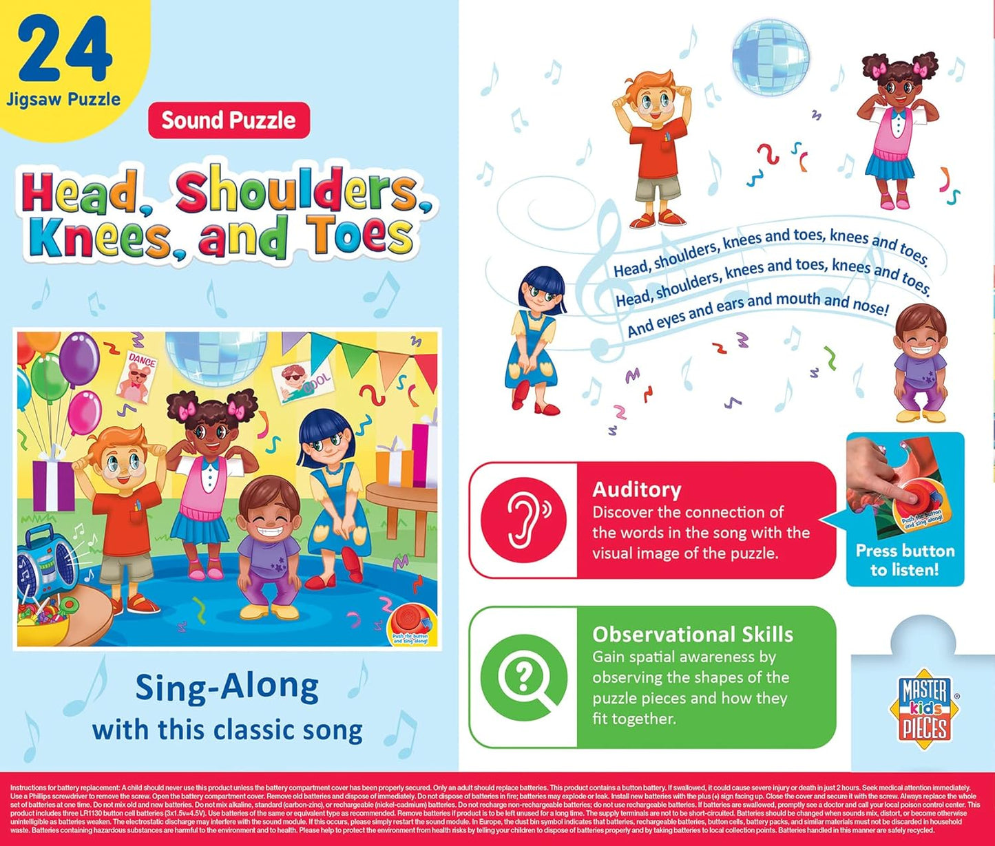 Masterpieces 24 Piece Old McDonald Sing-A-Long Sound Floor Puzzle for Kids - 18"x24"