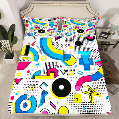 Erosebridal Chemistry Lab Fitted Sheet Twin Size Chemical Equation Bed Sheets for Boys Girls Chemical Elements Science Theme Bed Set Teens Kids Science Students Bedding Set School Dorm Room Decor