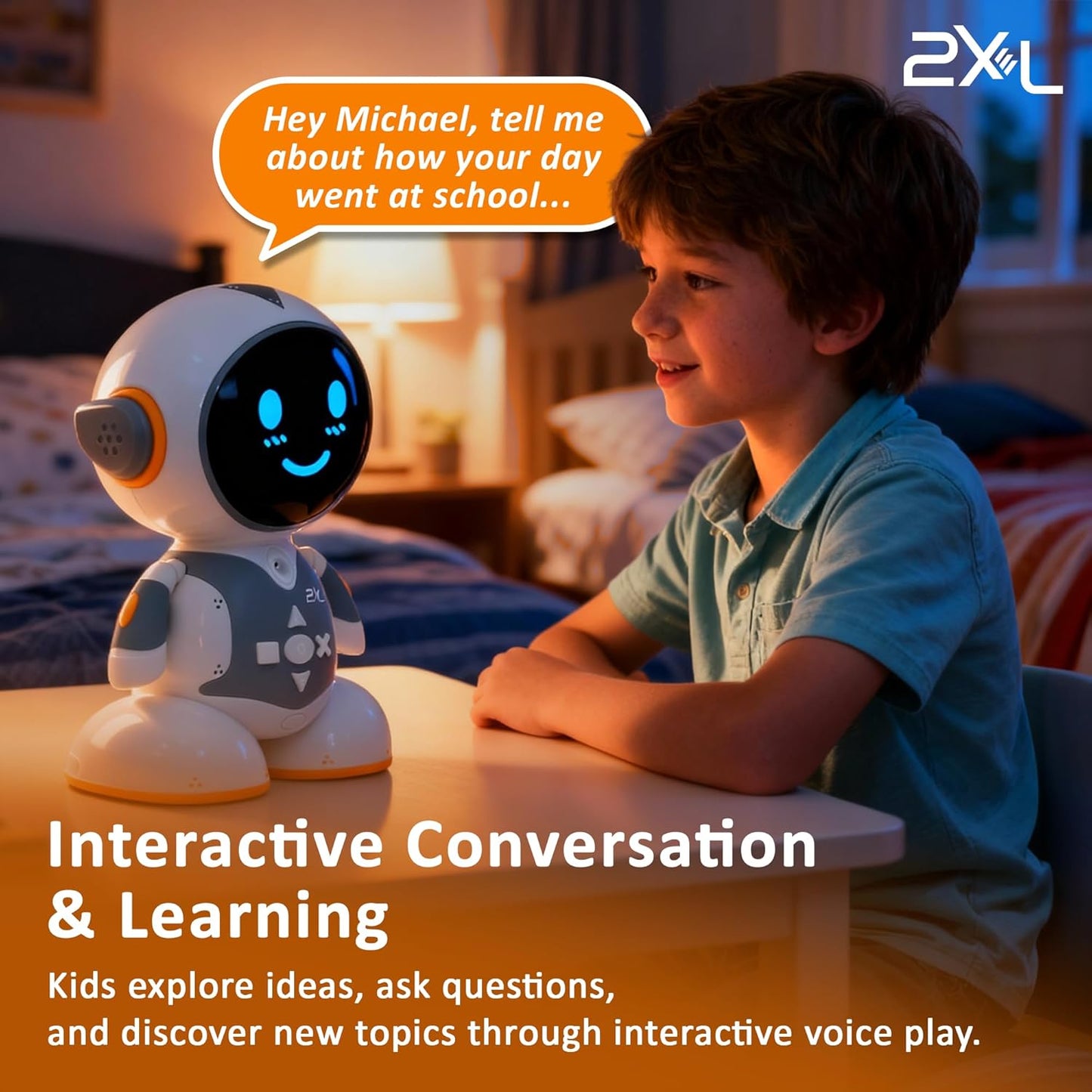 2XL Interactive Robot Toy for Kids – Smart Learning Games, Stories, Quizzes & 40+ Languages | Voice Interaction, Parental Controls & Safe AI Technology