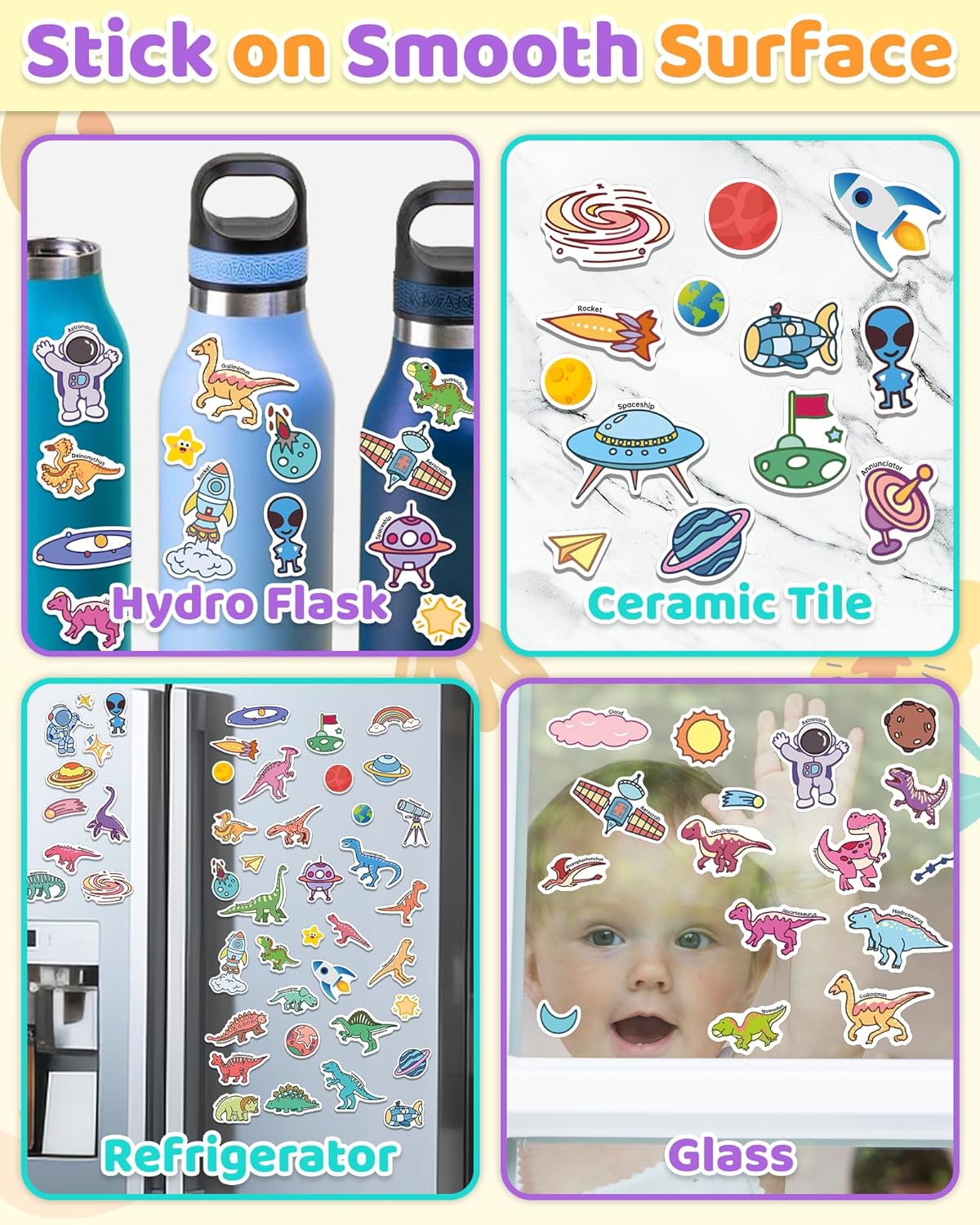 Benresive Reusable Sticker Book for Toddlers, Stickers for Kids, Travel Toys for Arts & Crafts Activities, Birthday Gift for Boys & Girls, Animals Dinosaurs Insects Themes