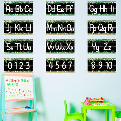 gisgfim 12 Pieces Alphabet Bulletin Board Strips Set Boho Rainbow Alphabet Line ABC Alphabet Banner & Number Border Posters for Preschool Kindergarten Classroom Playroom Bedroom (Boho)
