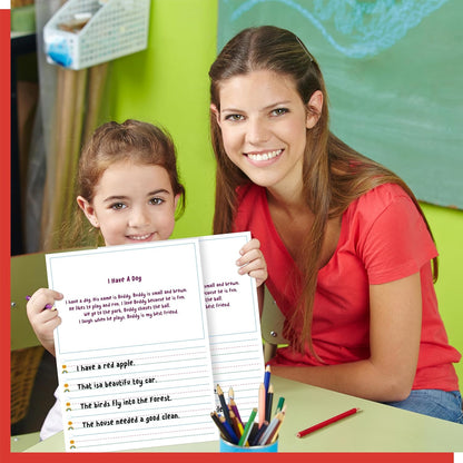 100 Sheets Ruled Writing Paper, Double-Sided Printing Skip-A-Line Ruled Writing Paper with Dotted Lines Handwriting Practice Paper 1” line spacing for Kindergarten Toddlers Kids (11” x 8.3”)