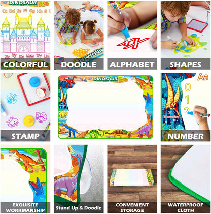 Jasonwell Aqua Water Doodle Mat 48 x 36 Inches Large Magic Drawing Doodling Mat Coloring Mat Educational Toys Christmas Birthday Gifts for Kids Toddler Boys Girls Age 2 3 4 5 6 7 8 Year Old (Galaxy)