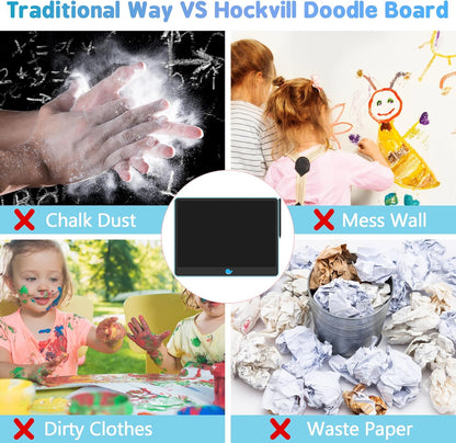 Hockvill LCD Writing Tablet for Kids 16 Inch, Toys for Girls Boys Drawing Pad for 3 4 5 6 7 Year Old Kids Toys, Christmas Birthday Gift for Kids, Toddler Doodle Board Travel Essentials - Pink