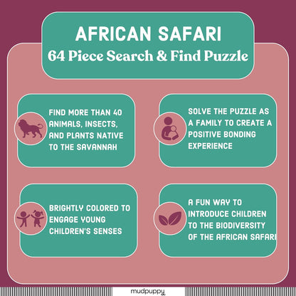 Mudpuppy Rainforest — 64 Piece Search & Find Puzzle Jigsaw Puzzle Featuring Diverse and Exotic Rainforest Animals and Over 40 Hidden Images to Find for Ages 4+