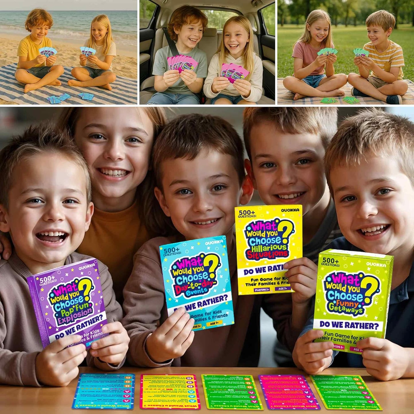 QUOKKA Board Games for Kids 8-12 – Family Games for Kids and Adults – What Would You Choose – 500+ Questions – Original Edition – Fun Card Game for Family Night
