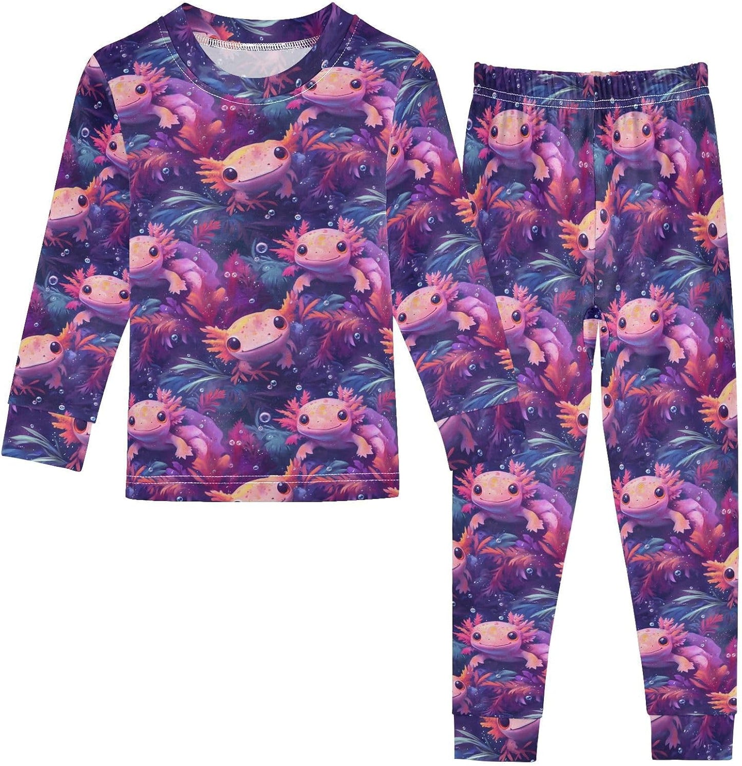 ALAZA Shark Starfish Palm Tree 2 Piece Pajama Set Long Sleeve Top and Pants Sleepwear Unisex - Colors A