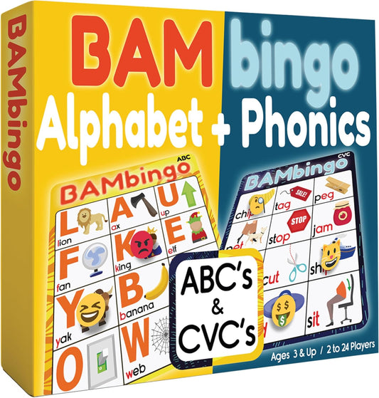 THE BAMBINO TREE Sight Word Bingo Game Level 1 and 2 - Educational Games for Kids - Learn to Read Vocabulary for Kindergarten 1st Grade - Dolch's Fry's Words Lists