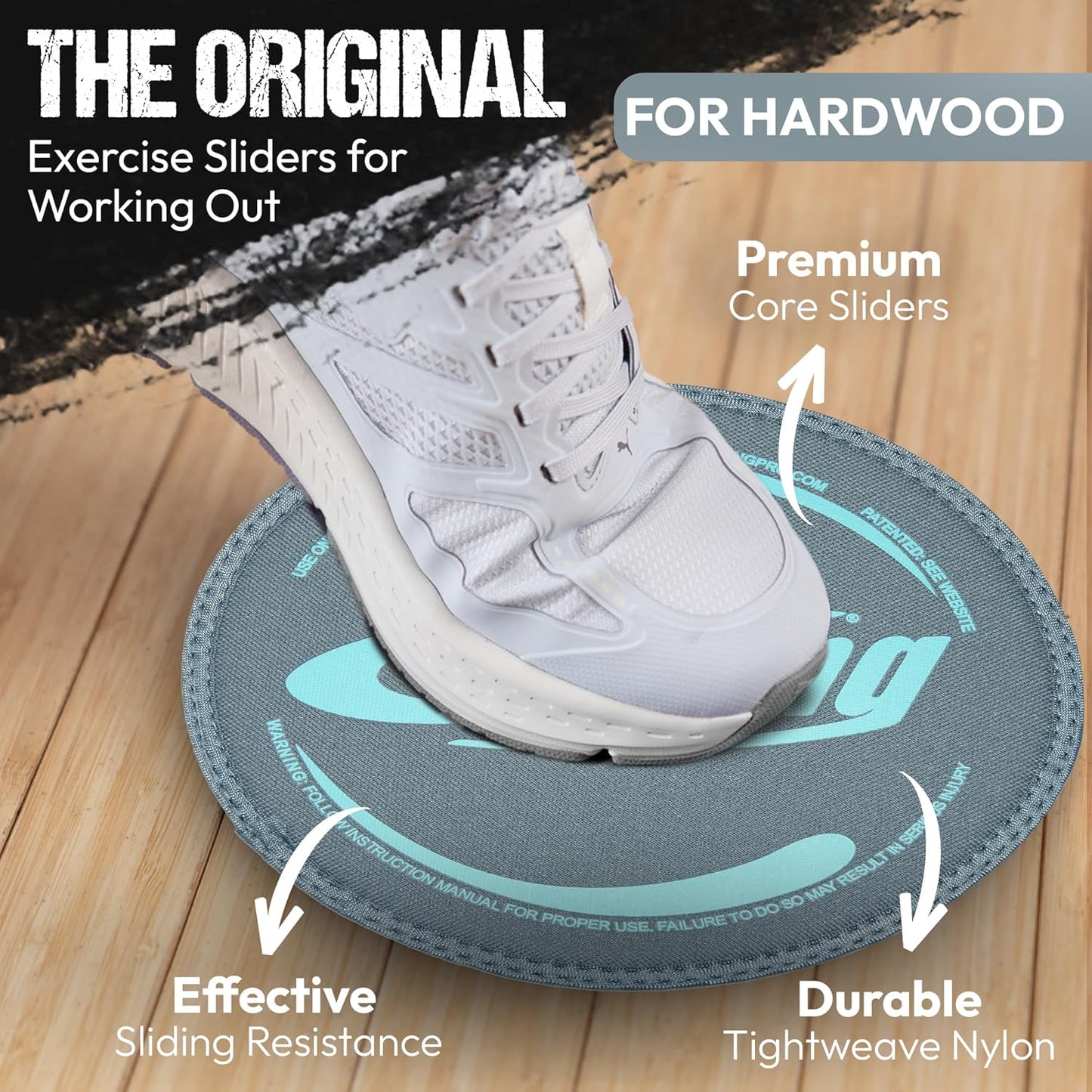 Gliding Discs for Working Out - Exercise Sliders for Carpet & Hardwood Floors 1 Pair, Authentic Workout Sliders Disc for Full Body Resistance Workout, Includes 4 Streaming Video Workouts