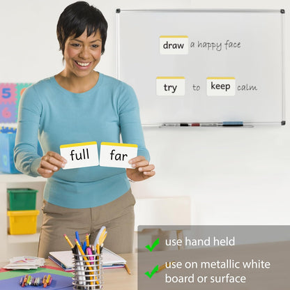 Attractivia 2nd Grade Sight Words Magnetic Flash Cards(Second Grade) - 46 Sturdy Large Dolch Cards for Literacy of Beginning Readers, Homeschool, Teachers and ESL