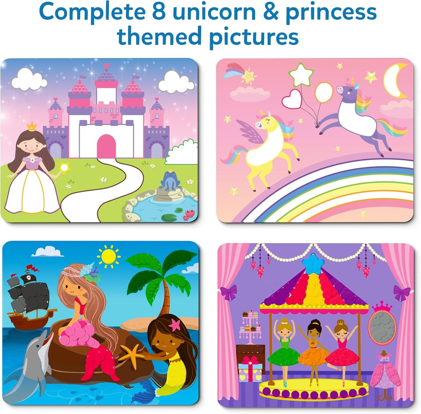 Skillmatics Dot It Sticker Art - Disney Princess, Mess-Free Fun for Kids, 500+ Stickers, Craft Kits, DIY Scrapbooking Activity, Gifts for Girls & Boys Ages 3, 4, 5, 6, 7