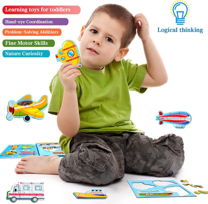 Magnetic Puzzles for Kids Ages 1-3, Travel Toddler Puzzles Ages 2-4 Year, Excavator Refrigerator Magnet for Kids Learning Gift for Road Trip