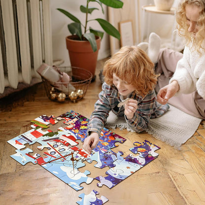 Jumbo Floor Puzzle for Kids, Large Jigsaw Puzzles 24 Piece for Kids Ages 3-5,Preschool Learning & Education Toys, Gifts for 4-8 Year Old Boys and Girls (Jungle Animals)