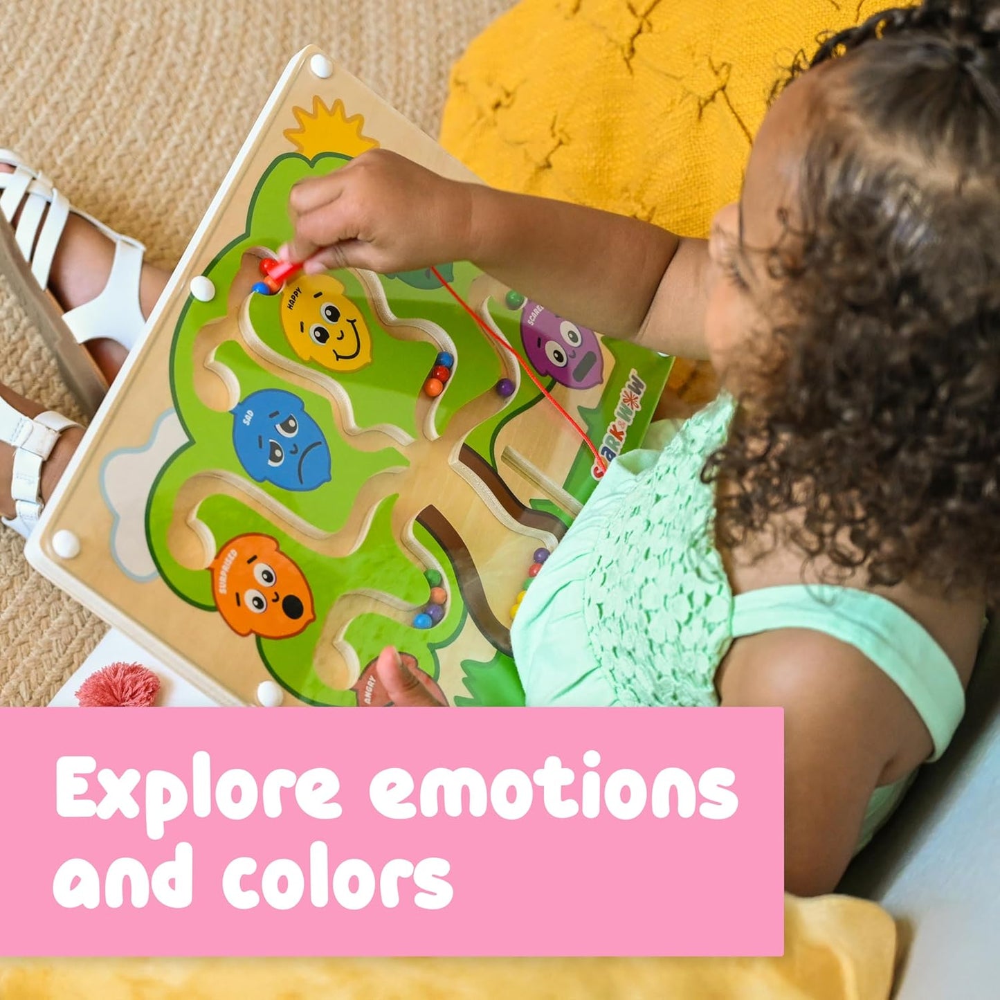 Spark & Wow Magnetic Maze | My Emotions Tree | Magnet Board for Toddlers | Six Emotions & Colors | Ages 18m+ | Emotional Regulation Tools for Kids