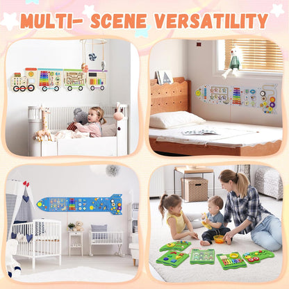 Spacocld Rocket Activity Wall Busy Board Panels - Sensory Wall Panel for Kids, Montessori Toddler Wall Activity Board(5PCS)