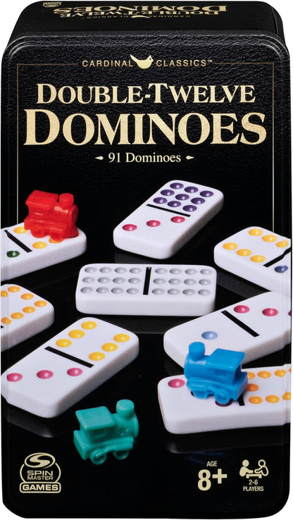 Spin Master Games, Wooden Domino Racks, Set of 4 Trays for Mexican Train Dominoes, Dominoes Games, Classic Game, Kids Game, Adults & Kids Ages 8+