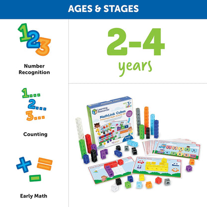 Learning Resources MathLink Cubes Kindergarten Math Activity Set Sea Adventures! - 115 Pieces, Age 5+, STEM Teaching Toys, Kindergartner Games