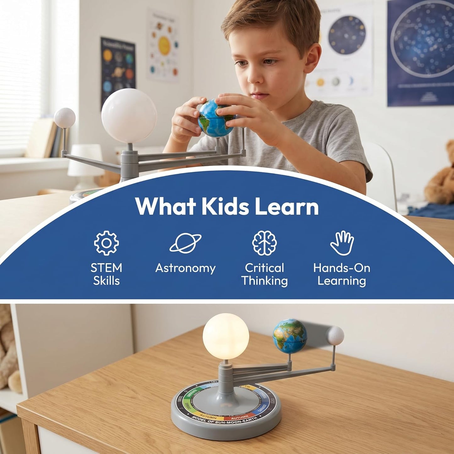 Alipis Sun Earth Moon Orbital Model Educational Astronomy Teaching Aid Solar System Model for School Home Science