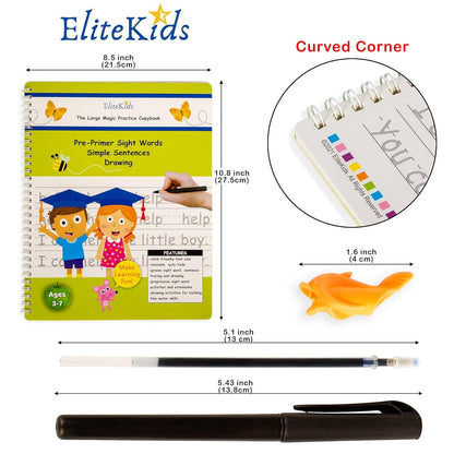 Magic Grooved Writing Practice for Kids, Trace Books for Kids Ages 3-5, 6-8, Handwriting Practice for kids 5-7, Teacher-Designed Reusable Magic Practice Copybook for Kids ages 3-8 (8.7×6.9in)
