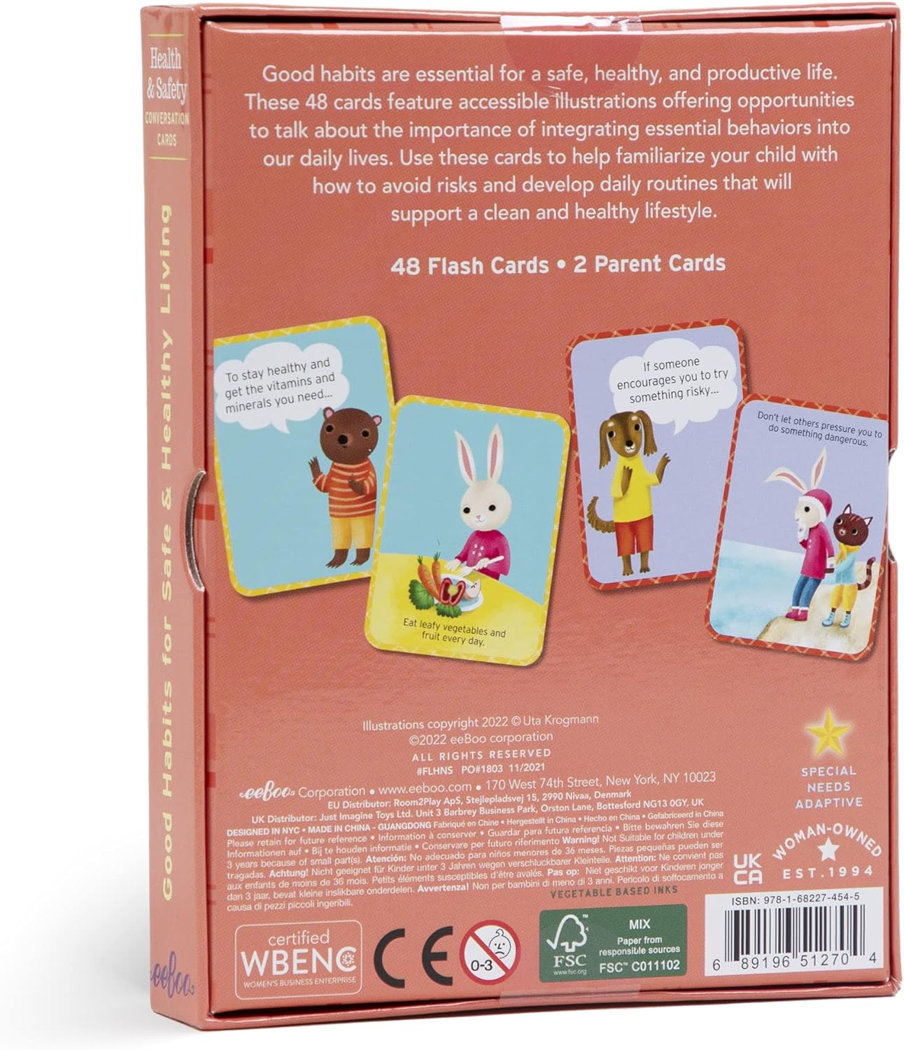eeBoo: Health & Safety Conversation Cards, Allows Children to Learn Healthy Habits and a Refresher to Others, Perfect for Children 3 and up