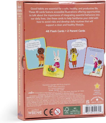 eeBoo: Health & Safety Conversation Cards, Allows Children to Learn Healthy Habits and a Refresher to Others, Perfect for Children 3 and up