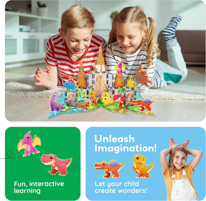 PicassoTiles Magnet Tiles Magnetic Building Blocks Aquarium Marine Animal Theme Set with 8 Character Action Figures Shark Crab Turtle STEM Toys Construction Preschool Toddlers Kids Boys Girls 3+ PTQ15